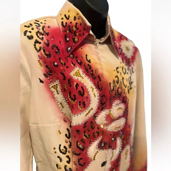 HOBBY HORSE SHOW‎ SHIRT JACKET SHOWMANSHIP UNIQUE WESTERN CRYSTALS - Picture 3 of 12